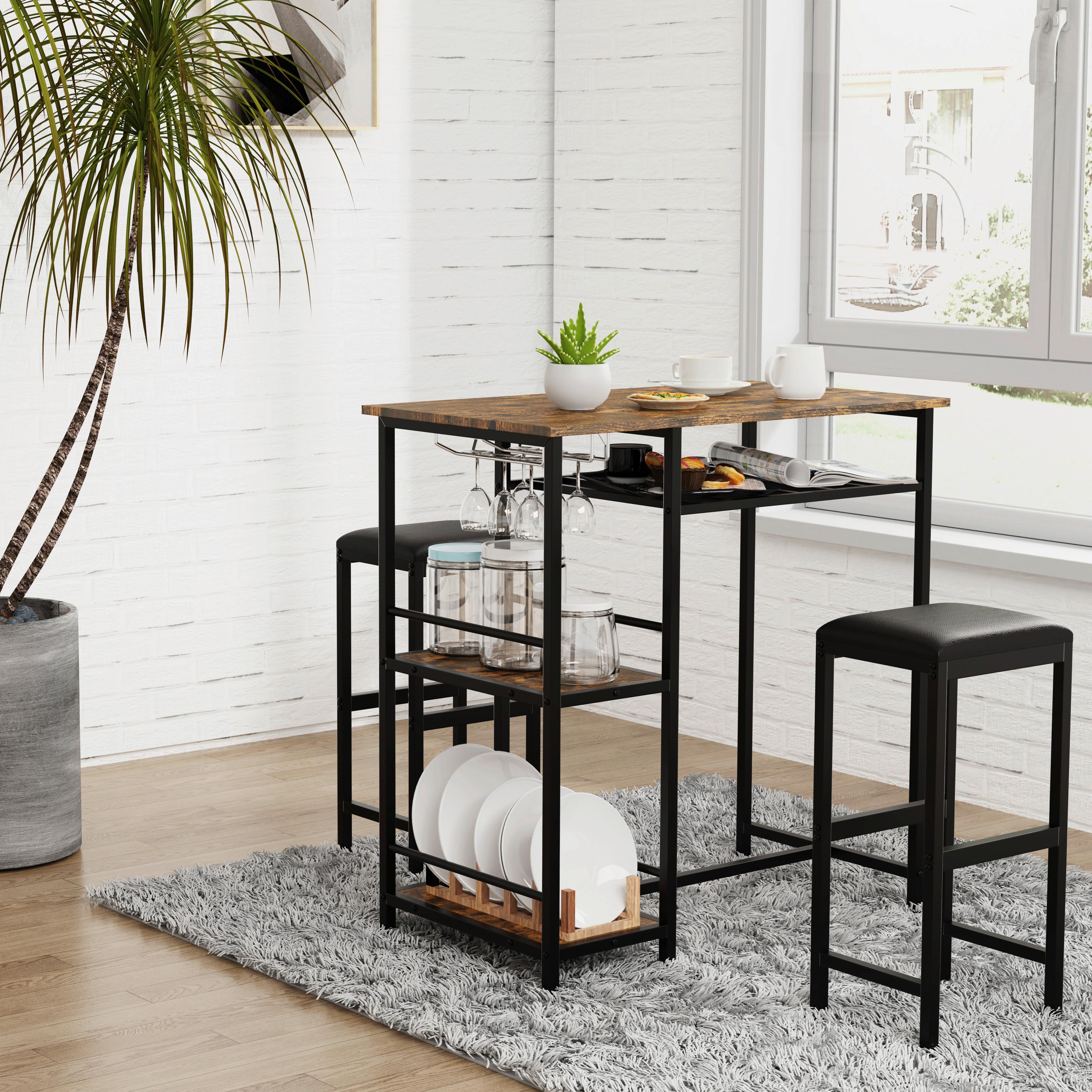Bartisch Kolari Schwarz/Eichefarben - Eichefarben/Schwarz, Design, Holzwerkstoff/Metall (90/50/93cm) - MID.YOU