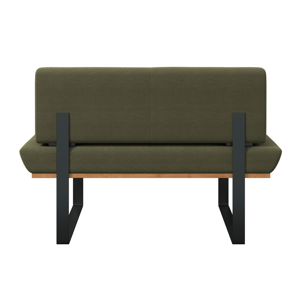 Sitzbank Tristan Webstoff grün, B: 130cm - Schwarz/Grün, MODERN, Holz/Textil (130/48/90cm) - James Wood
