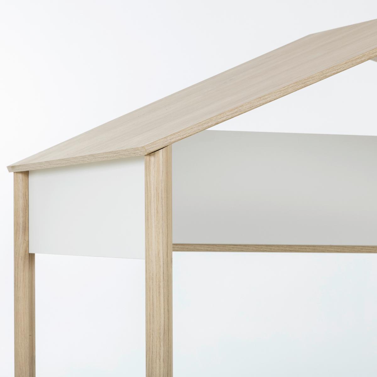 Hochbett MATIS 90x200 cm - Kastanienfarben/Weiß, Basics, Holzwerkstoff (90/200cm)