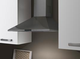 Silberfarbener Dunstabzug Küche mit Dunstabzug