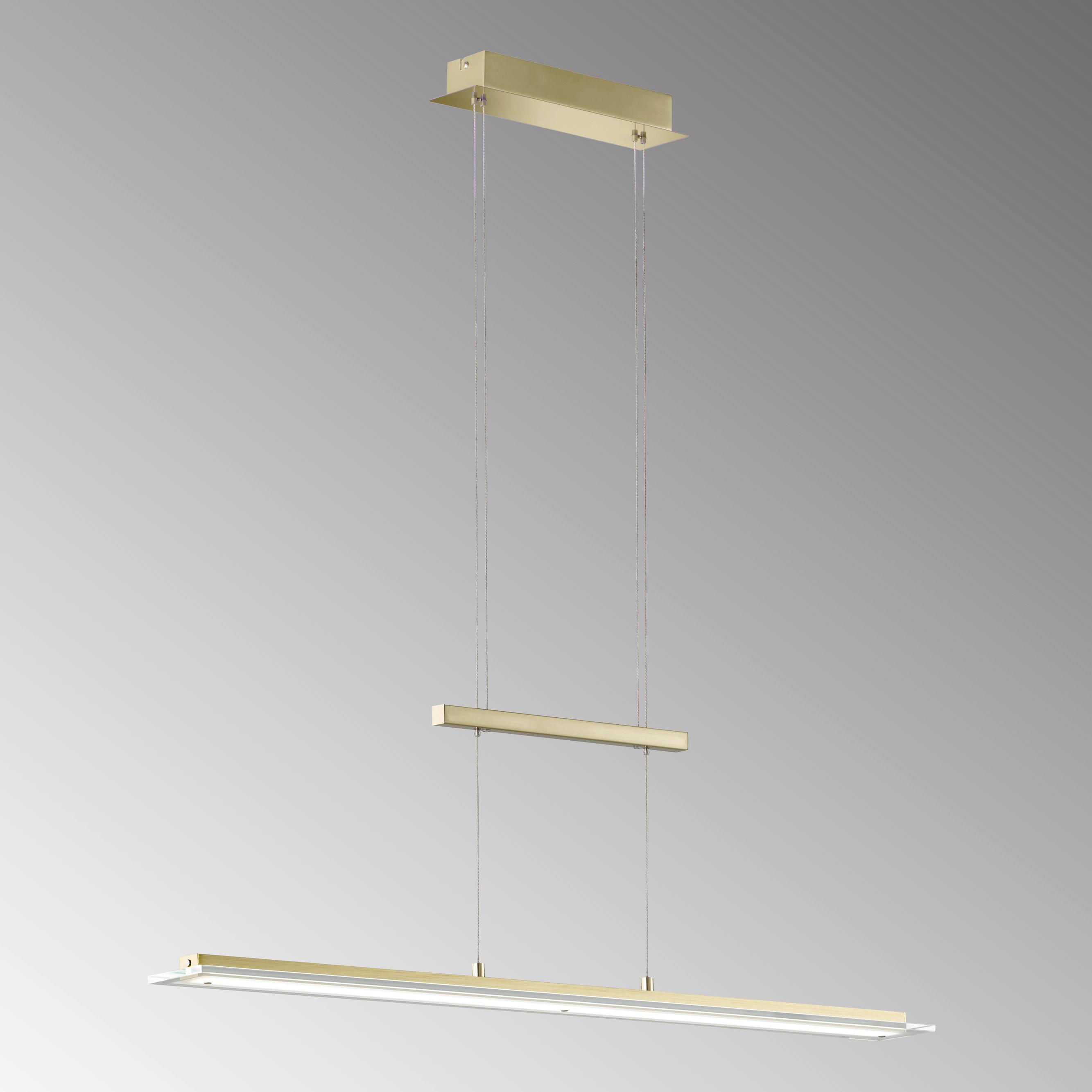 Led-hängeleuchte Tenso H: 80-150 Cm 1-Flamming Dimmbar - Messingfarben, Design, Metall (100,00/9,00/80-150cm) - Fischer & Honsel