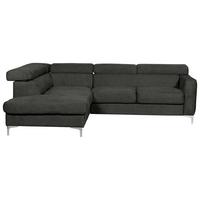 Ecksofa Sammy Anthrazit - Chromfarben/Anthrazit, Design, Textil (207/242cm) - Livetastic
