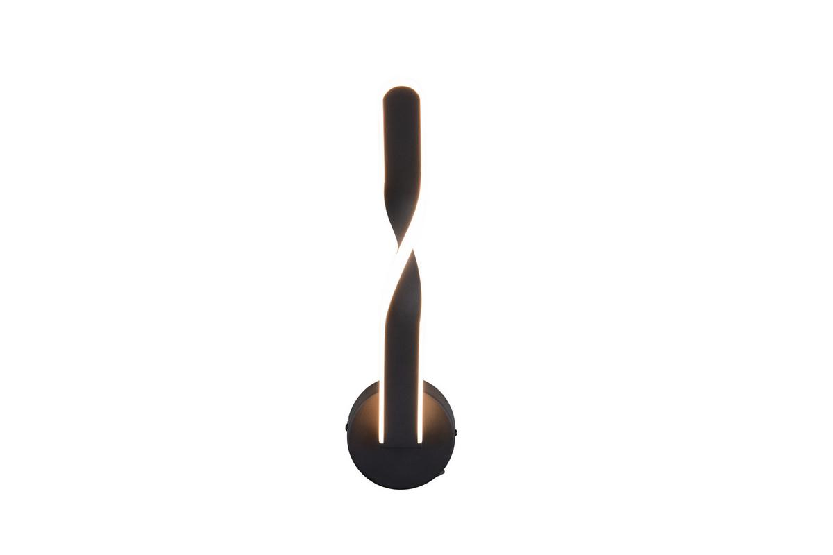 LED-Wandleuchte Ginko Schwarz Weiß B: 12 cm - Schwarz/Weiß, Design, Kunststoff/Metall (45,5/12/15cm)