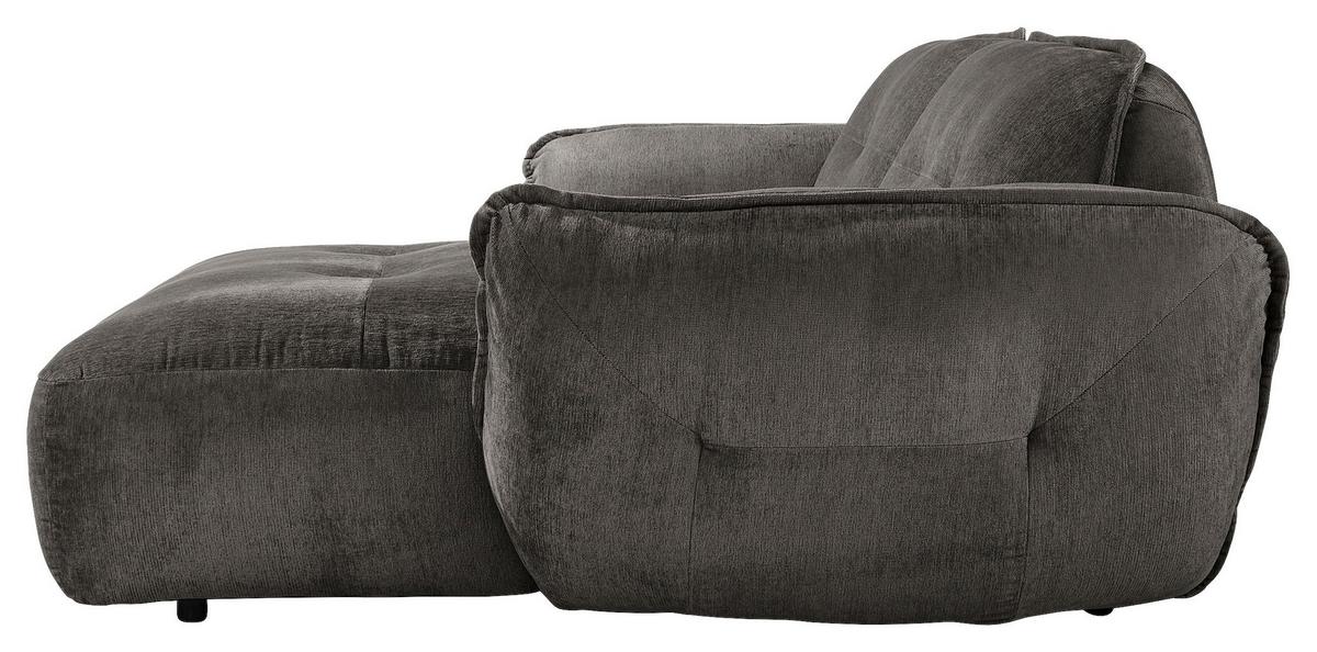 Ecksofa Fluffy Anthrazit S: 269x184 Cm - Anthrazit/Schwarz, MODERN, Textil (269/184cm) - Trendmanufaktur