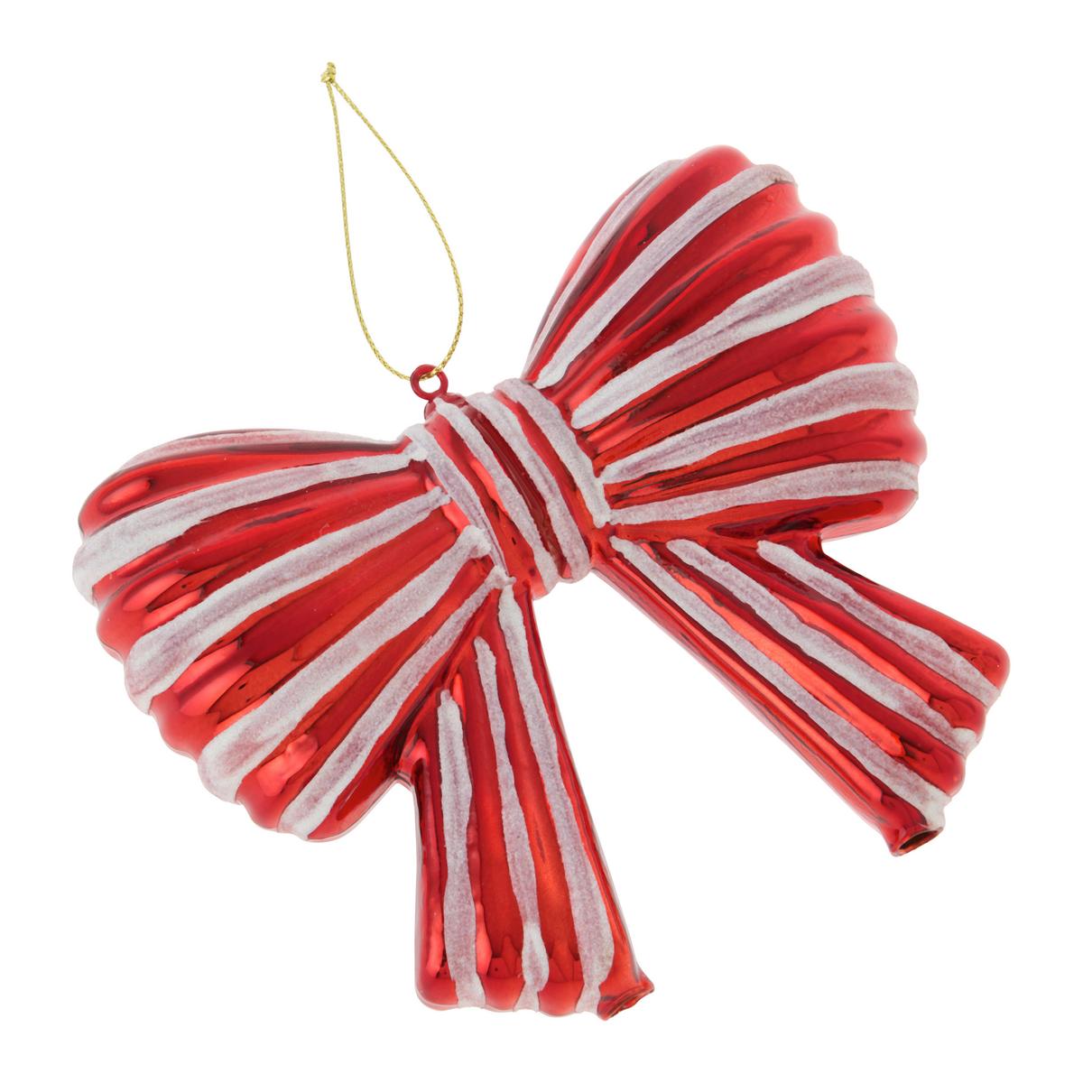 Vianočná ozdoba FIGURES - svetločervená/biela, kov/textil (13/11/3,5cm) - Mömax