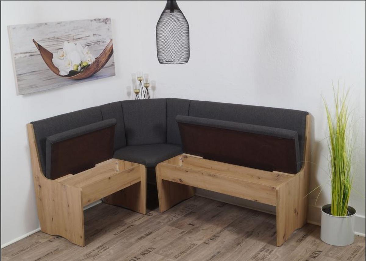 Eckbankgruppe Duisburg Veduso Artimes - Dunkelgrau/Eiche Artisan, KONVENTIONELL, Holz/Holzwerkstoff (125/165cm)