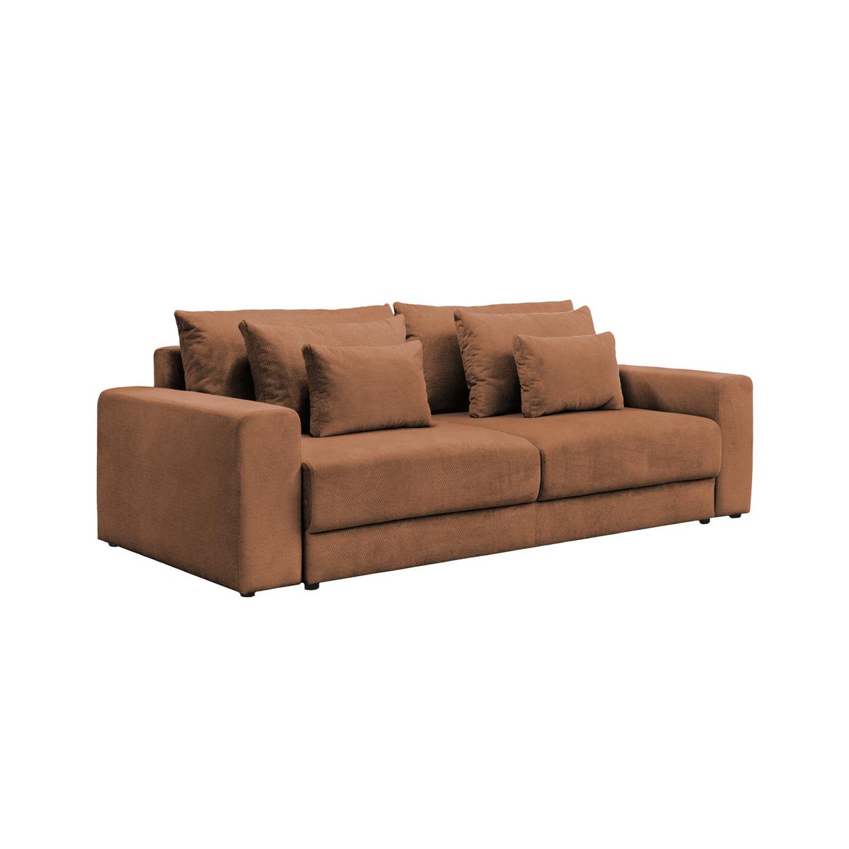 Megasofa Mega Chenille terracotta, B: 255cm - Terracotta/Schwarz, Trend, Textil (255/94/126cm) - Luca Bessoni