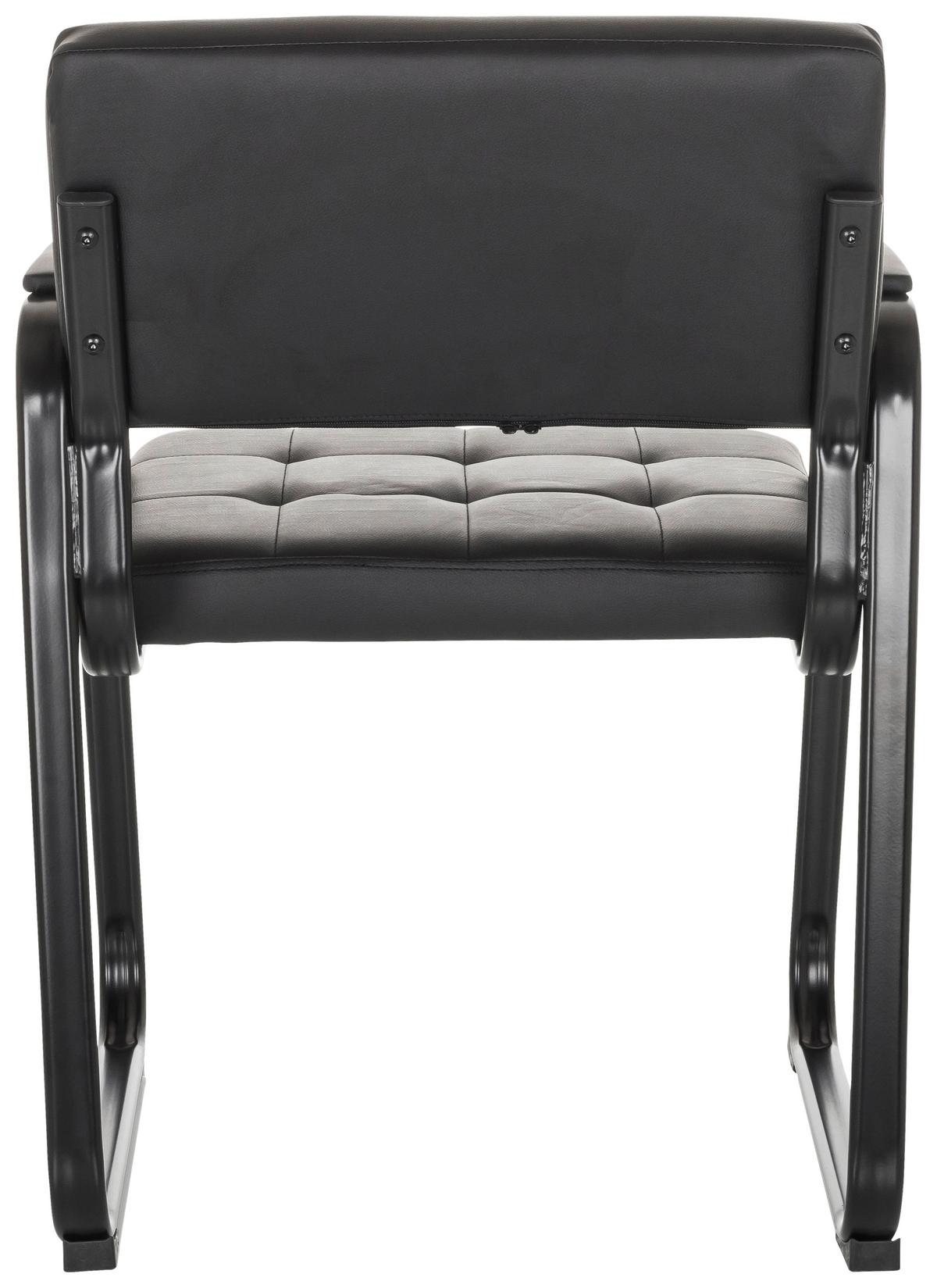 Besucherstuhl Zanta B Pu - Schwarz, Basics, Textil/Metall (58/79/55cm) - MID.YOU