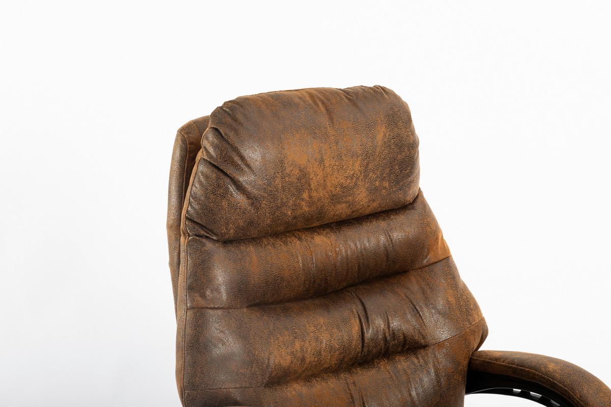 Drehstuhl Big Boss Braun/ Schwarz Bis 140 Kg - Schwarz/Braun, MODERN, Kunststoff/Textil (64/114-122/72cm) - MID.YOU