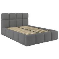 Polsterbett mit Bettkasten 120x200 cm Cloudy Grau - Silberfarben, Trend, Holz/Holzwerkstoff (120/200cm) - Luca Bessoni