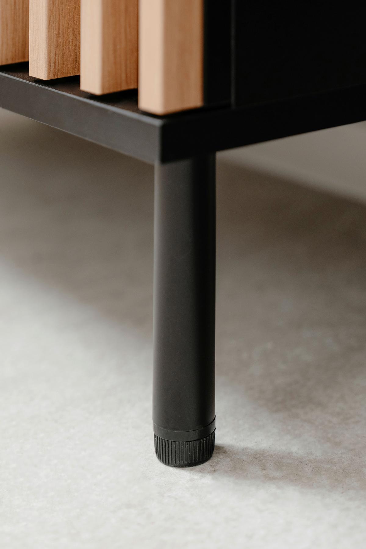 Kommode Monza 01d - Schwarz/Eiche Artisan, Design, Holzwerkstoff (80/90/40cm) - Livetastic