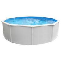 Stahlrahmenpool Rund Set Steely mit Pumpe Ø 360 cm - Blau/Weiß, MODERN, Kunststoff/Metall (360/132cm)