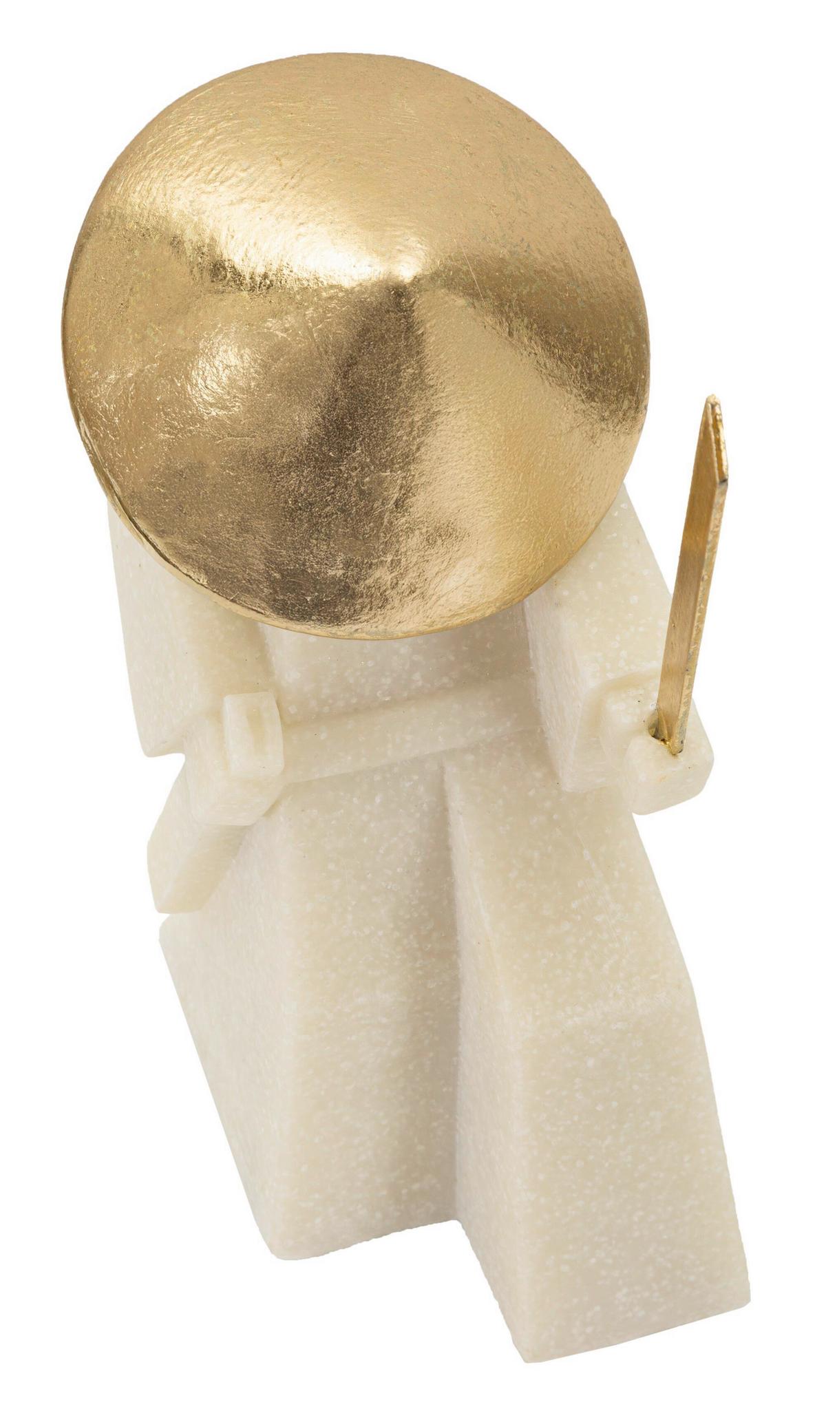 Skulptur Kunststoff/metall, Weiß/gold - Basics, Kunststoff/Metall (14/24.5/9cm)