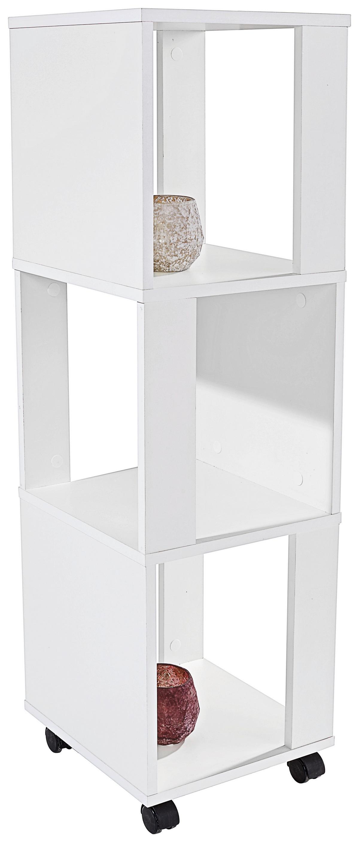 Polc Rolly 2 - fehér, Modern, műanyag/faalapú anyag (34/111/34cm)