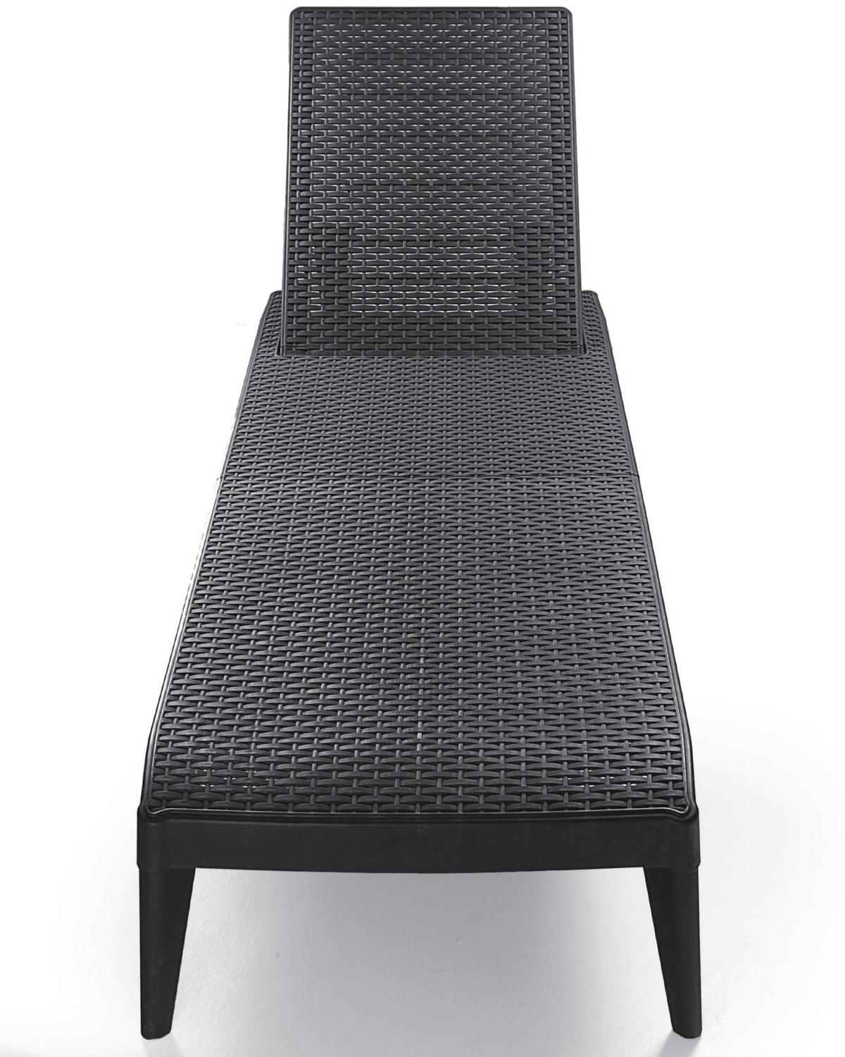 Sonnenliege Milan Anthrazit Rückenlehne verstellbar - Anthrazit, Basics, Kunststoff (183/28,5/57cm)