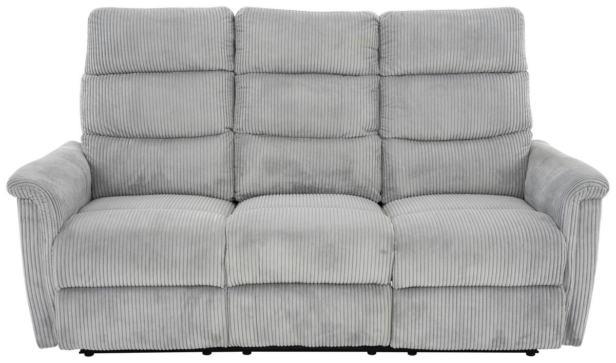 3-Sitzer-Sofa Xeno Hellgrau B: 184 cm - Hellgrau/Schwarz, Design, Textil/Metall (184/108/89cm) - Livetastic