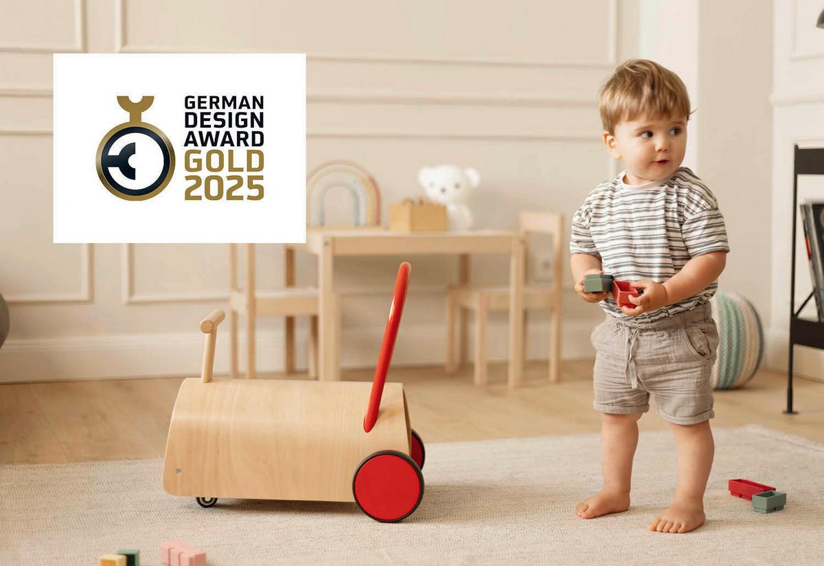 Lauflernhilfe Enzo - Rot/Naturfarben, Basics, Holz (L 47 cm/B 31 cm/H 45 cmcm) - Pinolino