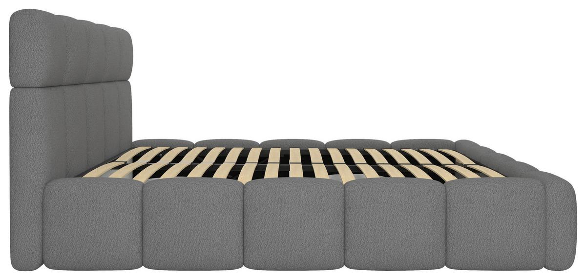 Polsterbett Cloudy M. Matratze Grau, Lf: 180x200 Cm - Grau, Trend, Holz/Holzwerkstoff (180/200cm) - Luca Bessoni