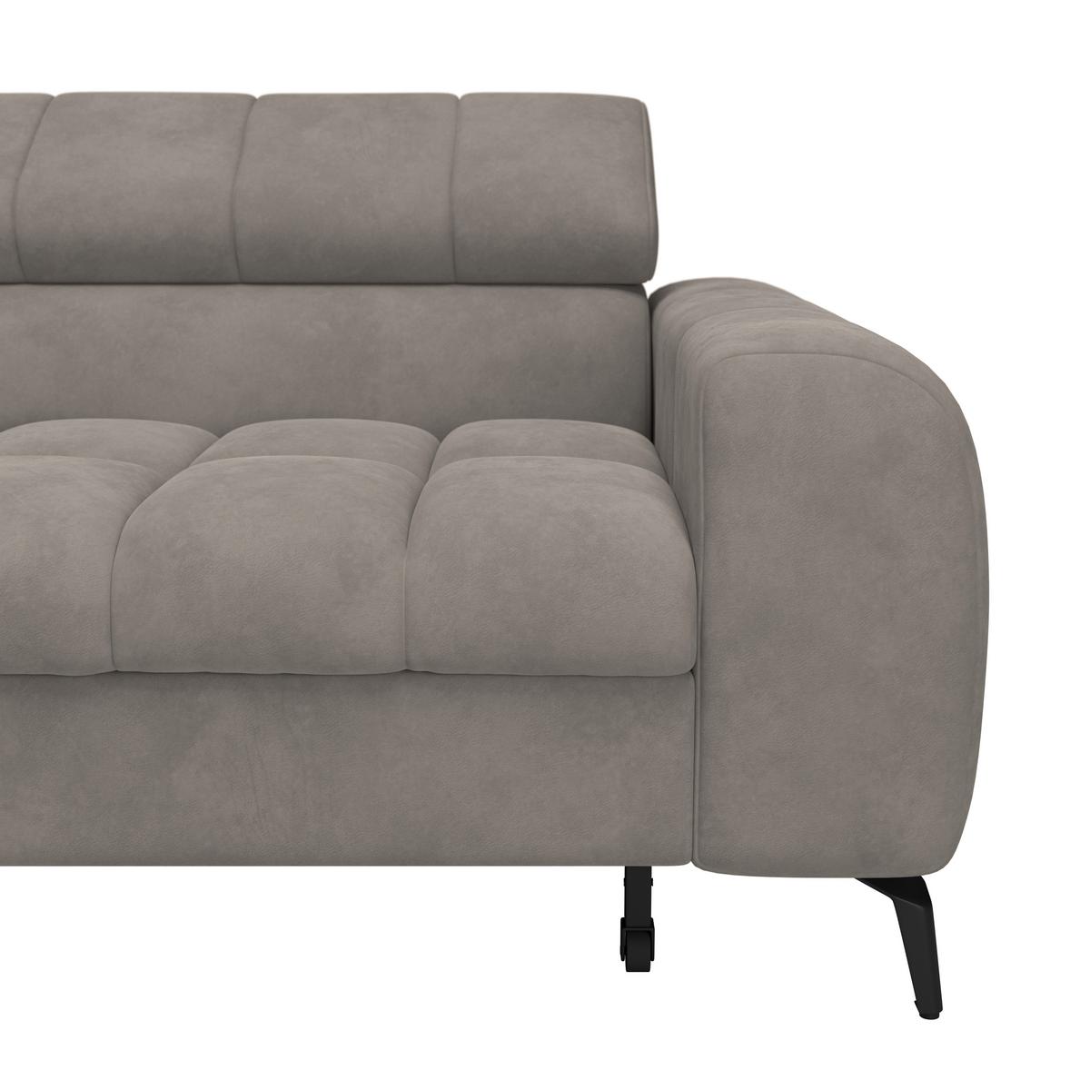 Ecksofa Volf Links New Grau, S: 203x261 Cm - Schwarz/Grau, Trend, Kunststoff/Textil (203/261cm)