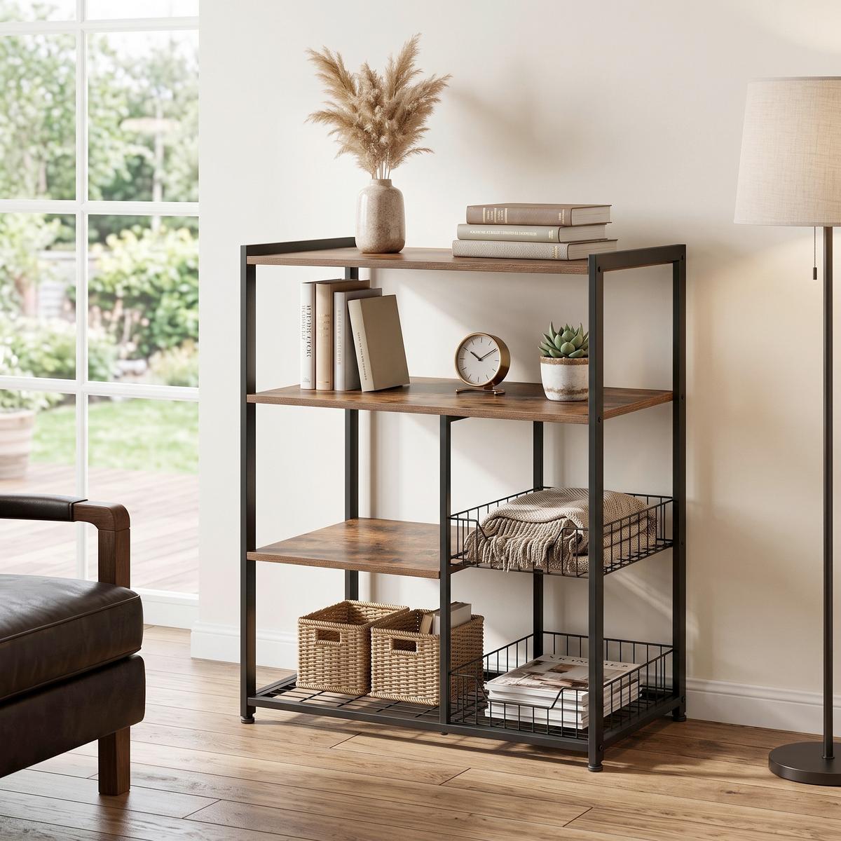 REGAL KKS96X - Schwarz/Braun, Trend, Holzwerkstoff/Metall (80/35/95cm) - MID.YOU