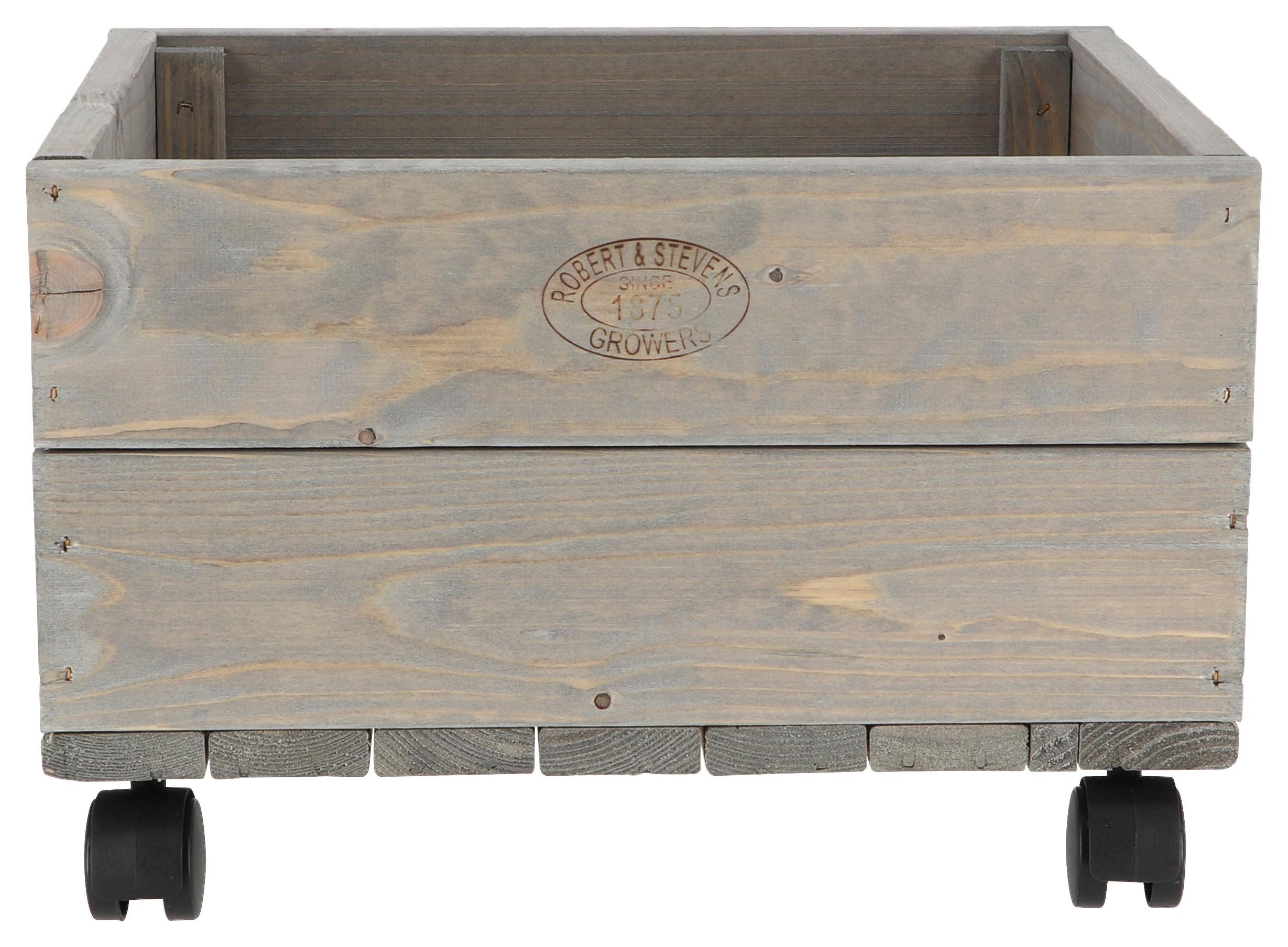 Kiste Pflanzkasten Mit Rollen - Anthrazit, Basics, Holz (38,5/35,5/25cm)