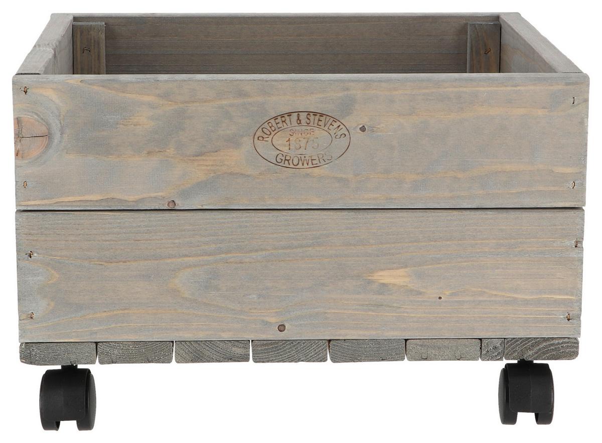 Kiste Pflanzkasten Mit Rollen - Anthrazit, Basics, Holz (38,5/35,5/25cm)