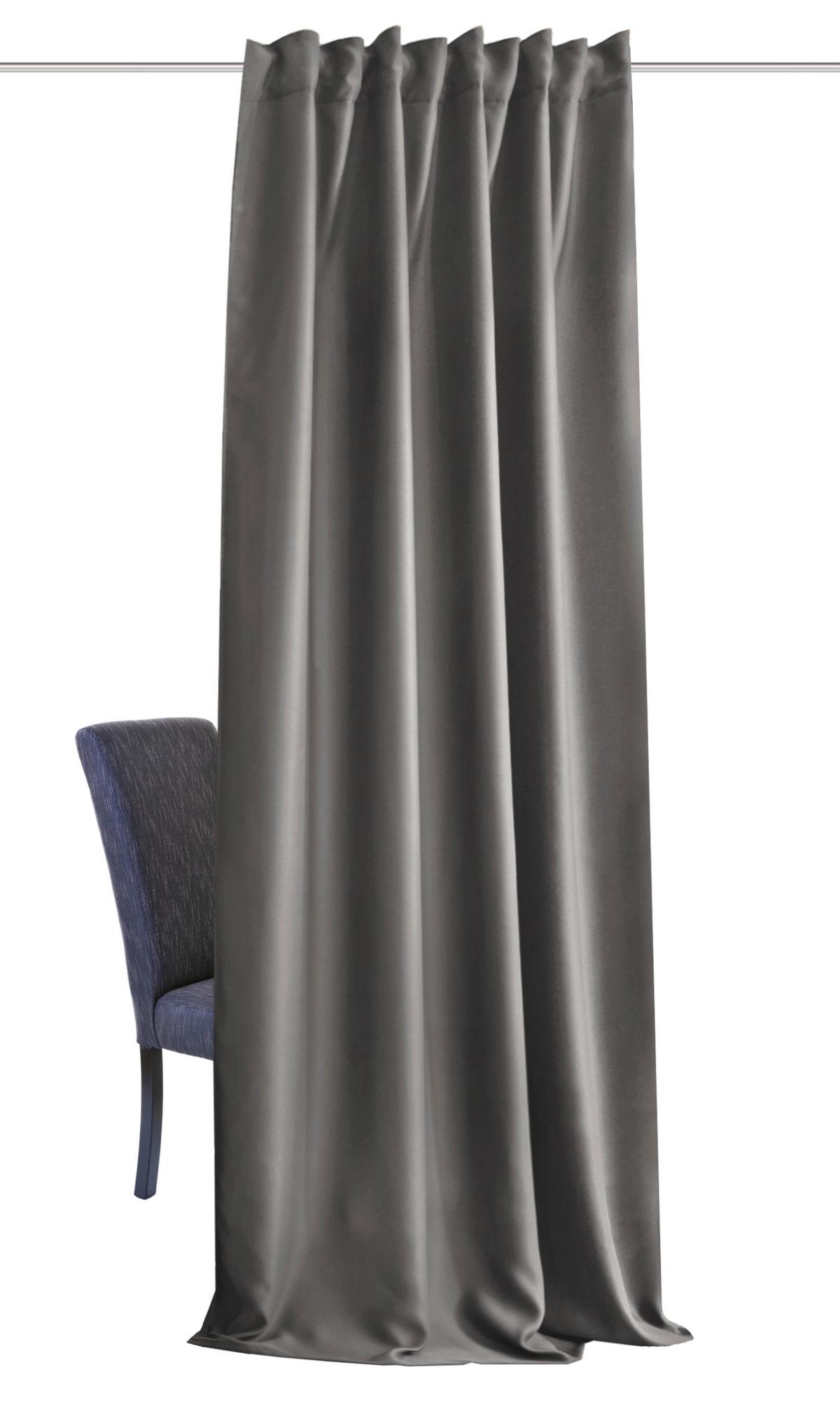 Lärmschutzvorhang Grau B: 135 cm - Grau, KONVENTIONELL, Textil (135/245cm)