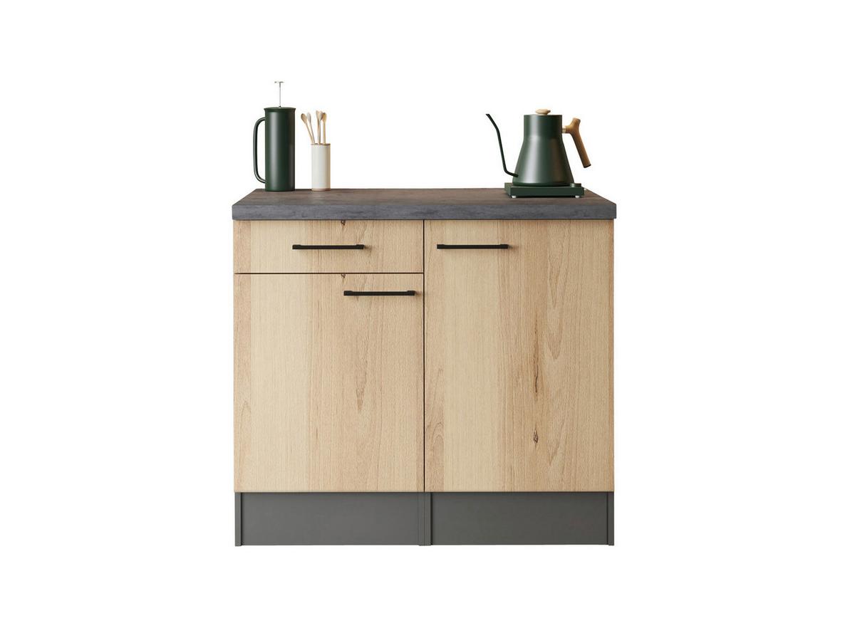BUFFET Oliver, Grau Artisan B: 100cm - Eiche Artisan/Grau, Trend, Holzwerkstoff (100/90/60cm) - Respekta