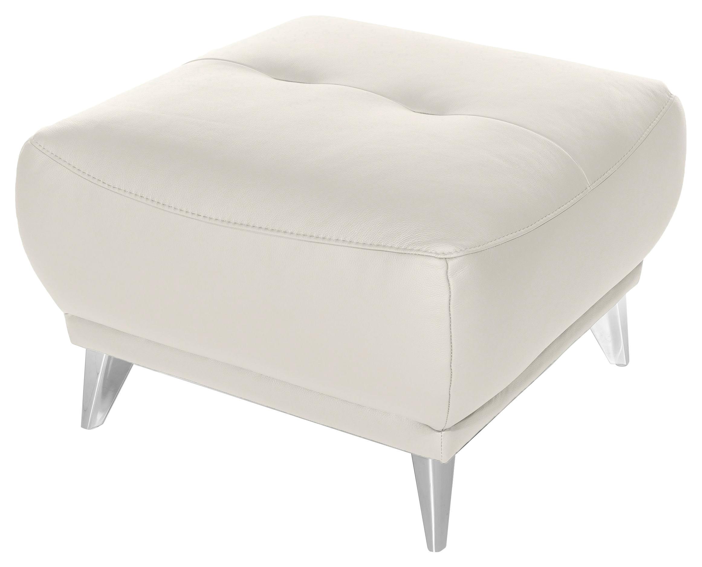Hocker Frisco - Chromfarben/Weiß, MODERN, Textil (65/46/65cm)