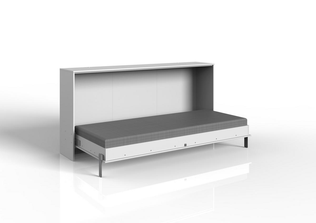Vyklápěcí postel JUIST horizontální 90x200cm - bílá, Moderní, kompozitní dřevo (90/200cm)