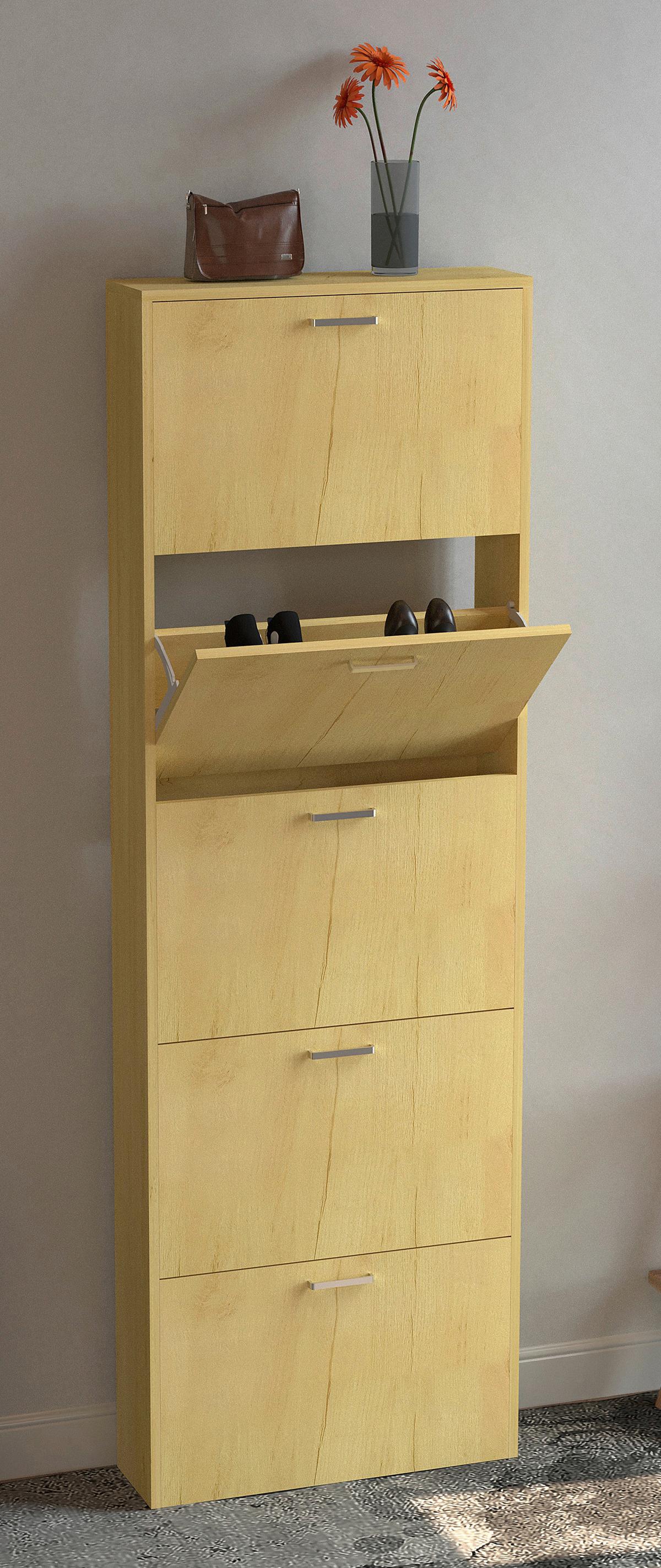 Schuhschrank Sulos Honigeiche Dekor - Honigeiche, Design, Holzwerkstoff (59/179/17cm) - MID.YOU