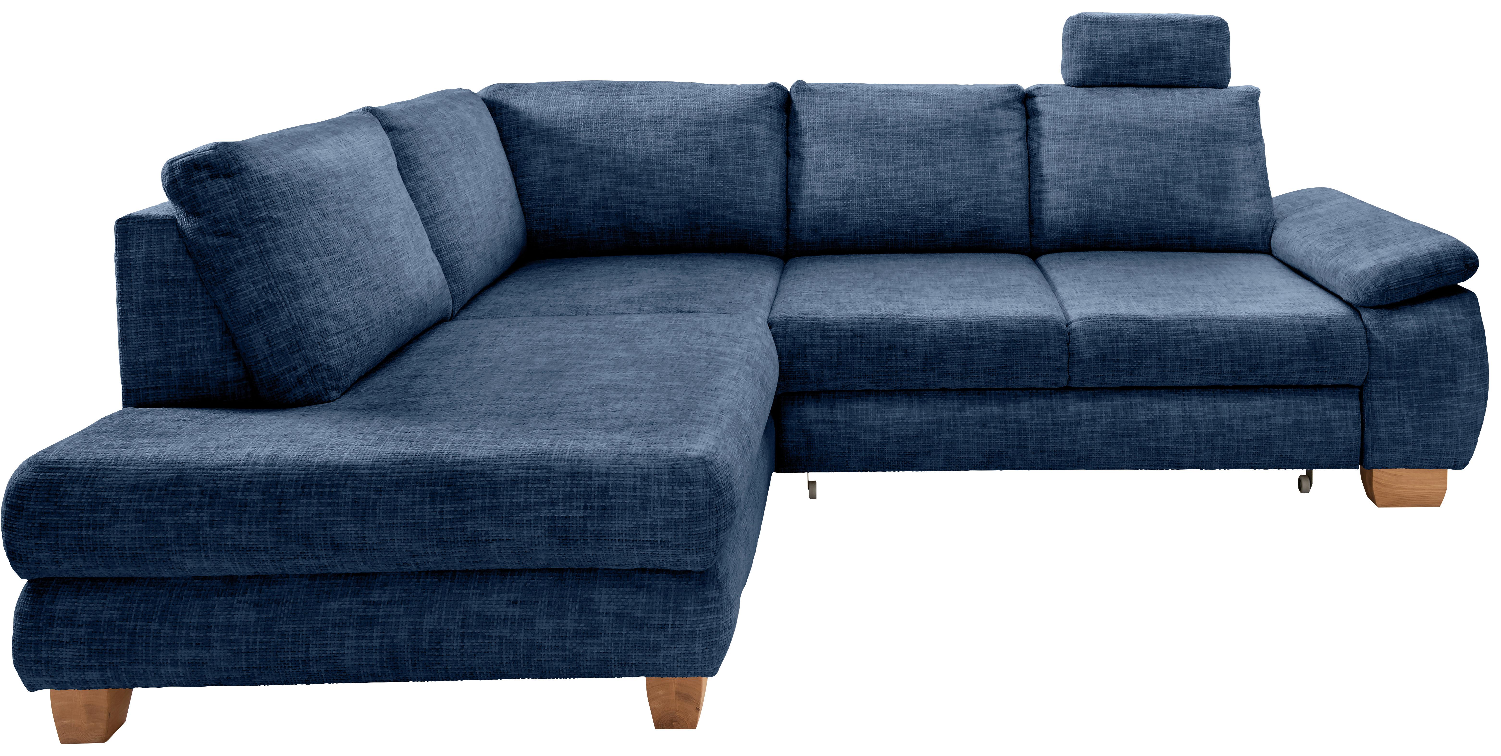 Eckschlafsofa Positano, Blau S: 206x265 Cm - Wildeiche/Blau, MODERN, Textil (206/265cm) - Livetastic