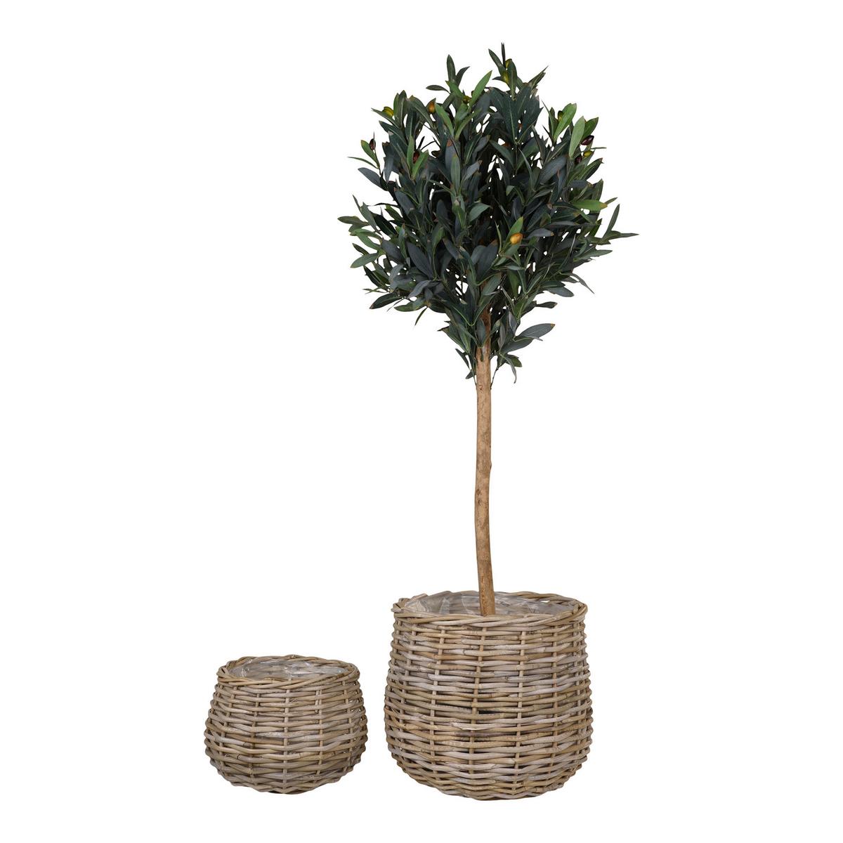 Korbset Pulo Baskets 2-Teilig - Hellbraun/Klar, Basics, Holz/Kunststoff (38/34cm)