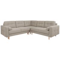 Eckschlafsofa Noret Beige S: 242/242 cm - Beige/Eiche Wotan, KONVENTIONELL, Textil (242/242cm) - MID.YOU