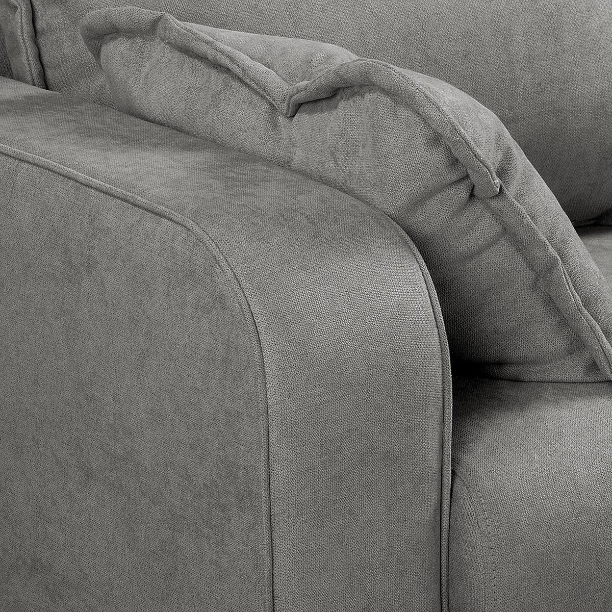 Ecksofa Beata Grau S: 230x150 cm - Wengefarben/Grau, Design, Textil (230/150cm) - Livetastic