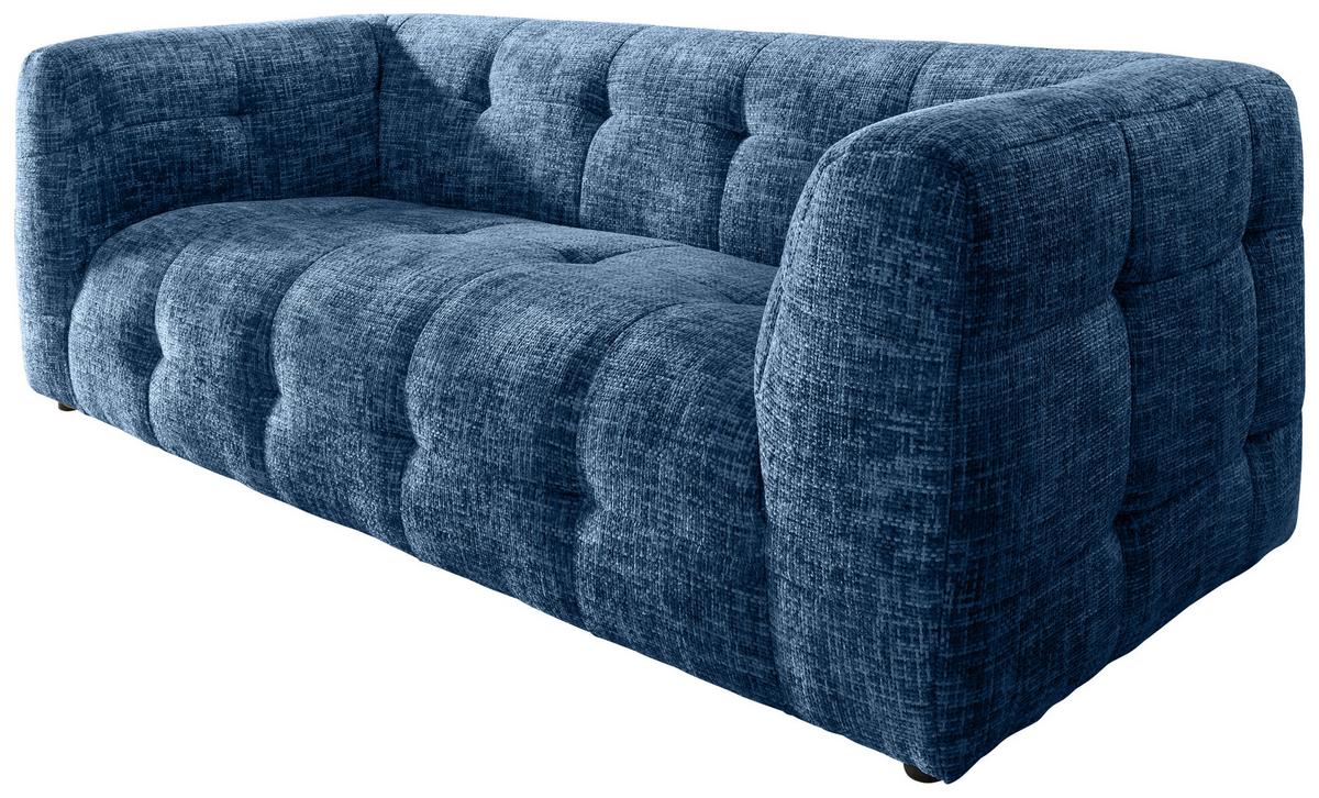 2,5-Sitzer Velice, Blau B: 218 cm - Blau/Schwarz, Design, Textil (218/72/95cm) - Livetastic