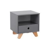 NACHTKÄSTCHEN Grau B: 40cm - Naturfarben/Grau, Design, Holzwerkstoff (40/40/35cm) - Livetastic