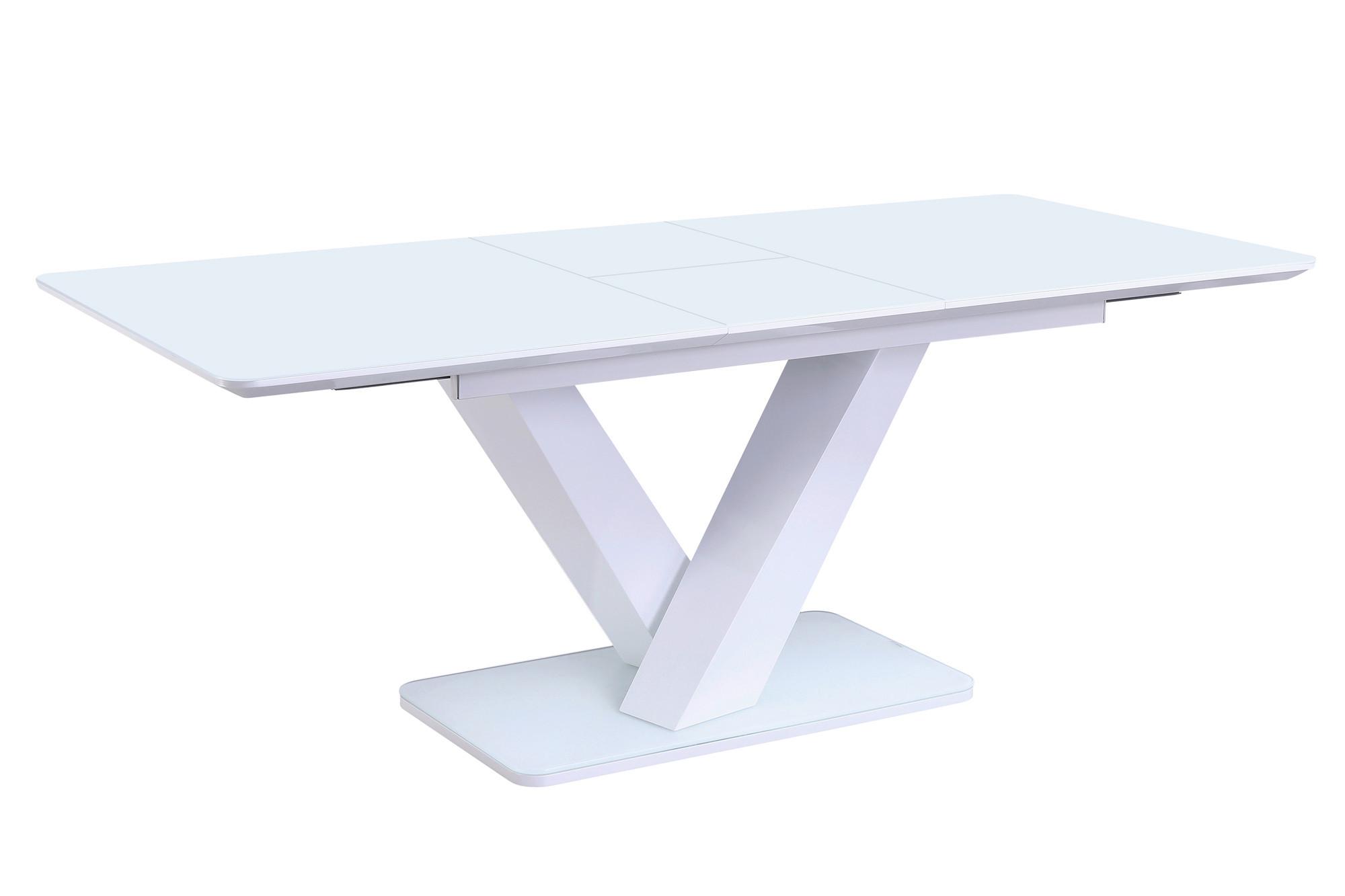 ESSTISCH Weiß B: 160-200cm - Weiß, MODERN, Glas/Holzwerkstoff (160-200/90/77cm) - MID.YOU