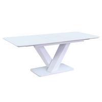 ESSTISCH Weiß B: 160-200cm - Weiß, MODERN, Glas/Holzwerkstoff (160-200/90/77cm) - MID.YOU