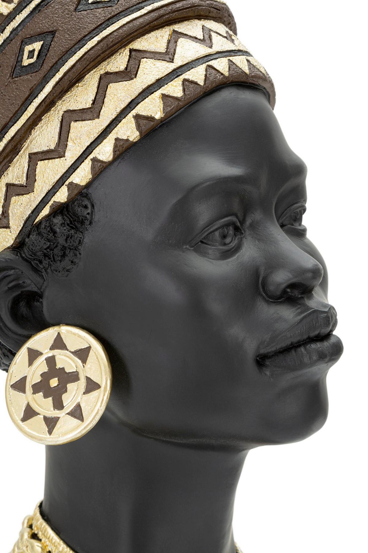 Skulptur Massai Woman Cup Schwarz, Goldfarben, B:21,5 cm - Goldfarben/Schwarz, Basics, Kunststoff (21.5/45/27.5cm)