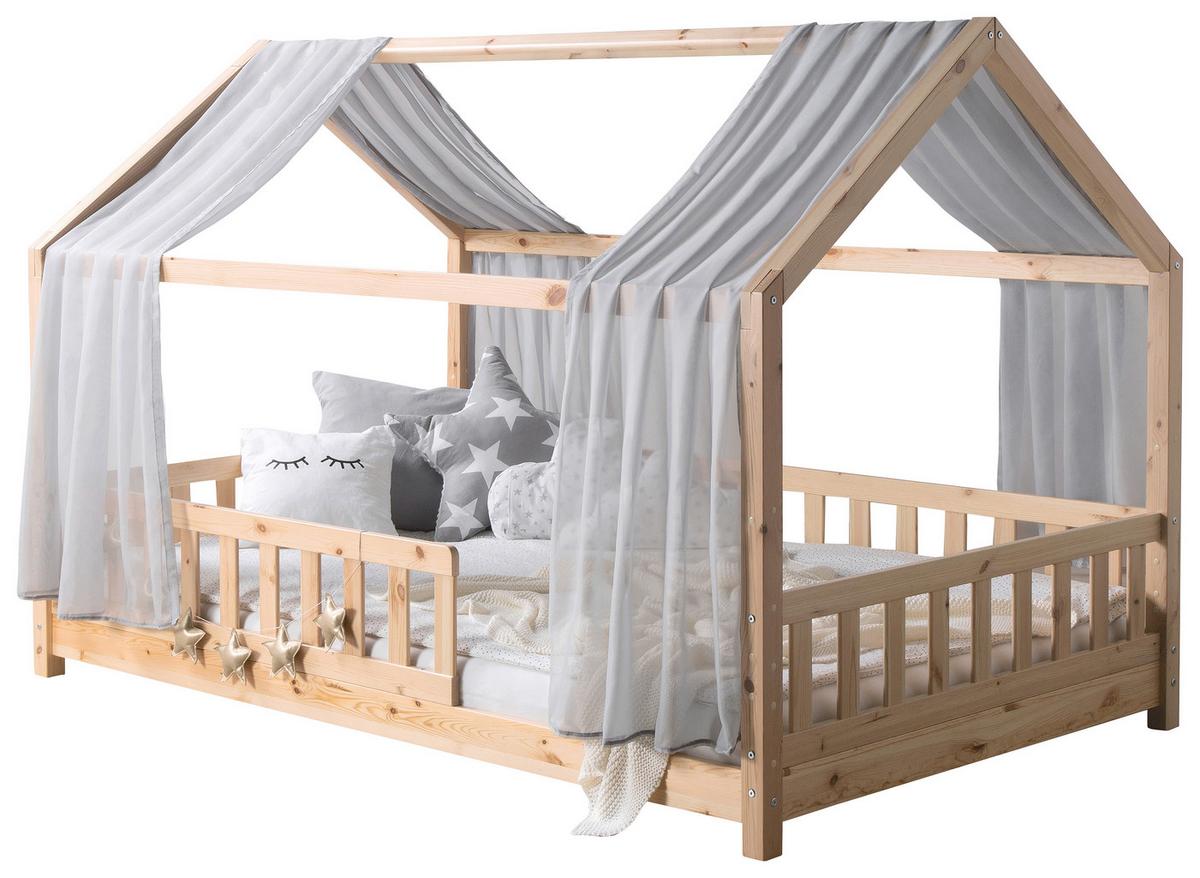 Hausbett Kim Naturfarben/Grau 140x200cm - Naturfarben/Grau, MODERN, Holz/Textil (140/200cm) - Livetastic