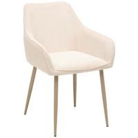 Armlehnstuhl Cora Webstoff Beige Gepolstert - Beige, KONVENTIONELL, Textil/Metall (56/81/61cm) - MID.YOU