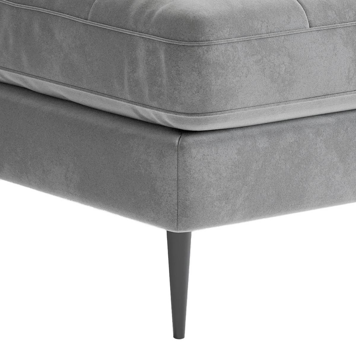 Ecksofa Scott - Edelstahlfarben/Anthrazit, Design, Textil (259/205cm) - Livetastic