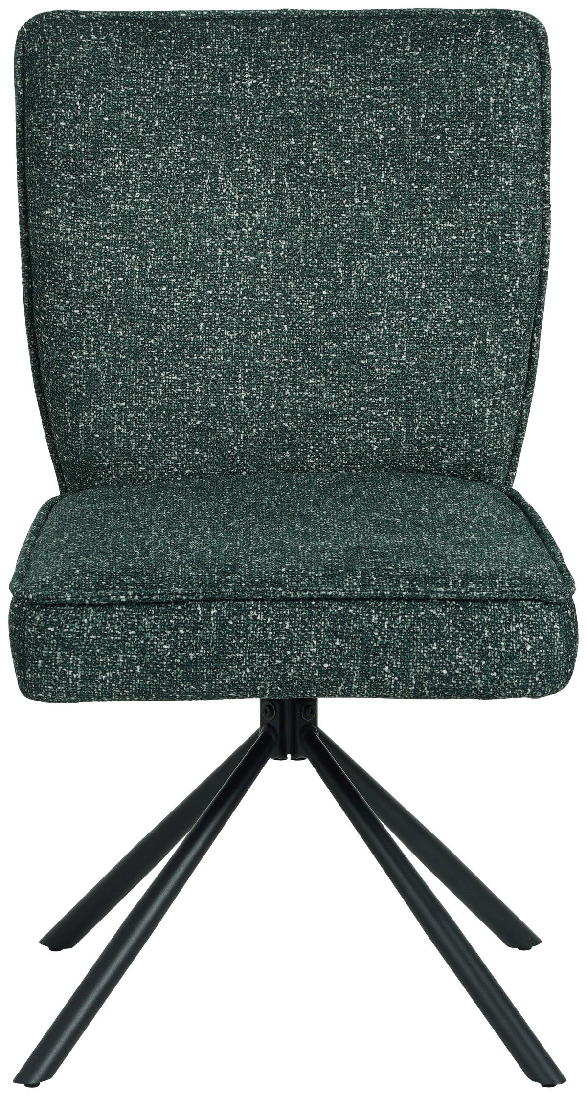 Stuhl Ellen Webstoff Grün, B: 49 Cm - Schwarz/Grün, MODERN, Textil/Metall (49/91/66cm)