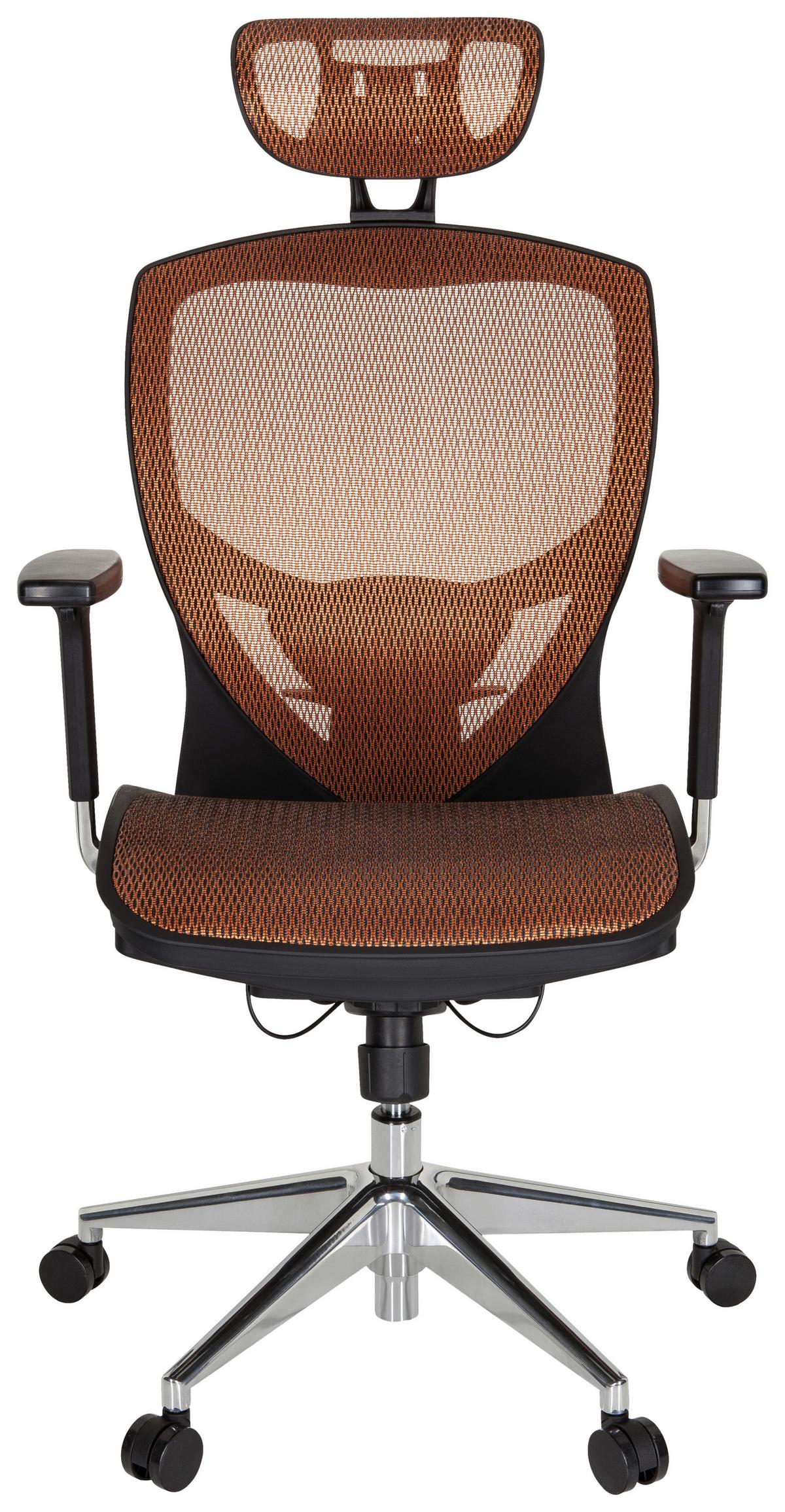 Bürostuhl Venus One Orange/schwarz Bis 120 Kg - Silberfarben/Schwarz, Basics, Kunststoff/Textil (61/148/48cm) - MID.YOU
