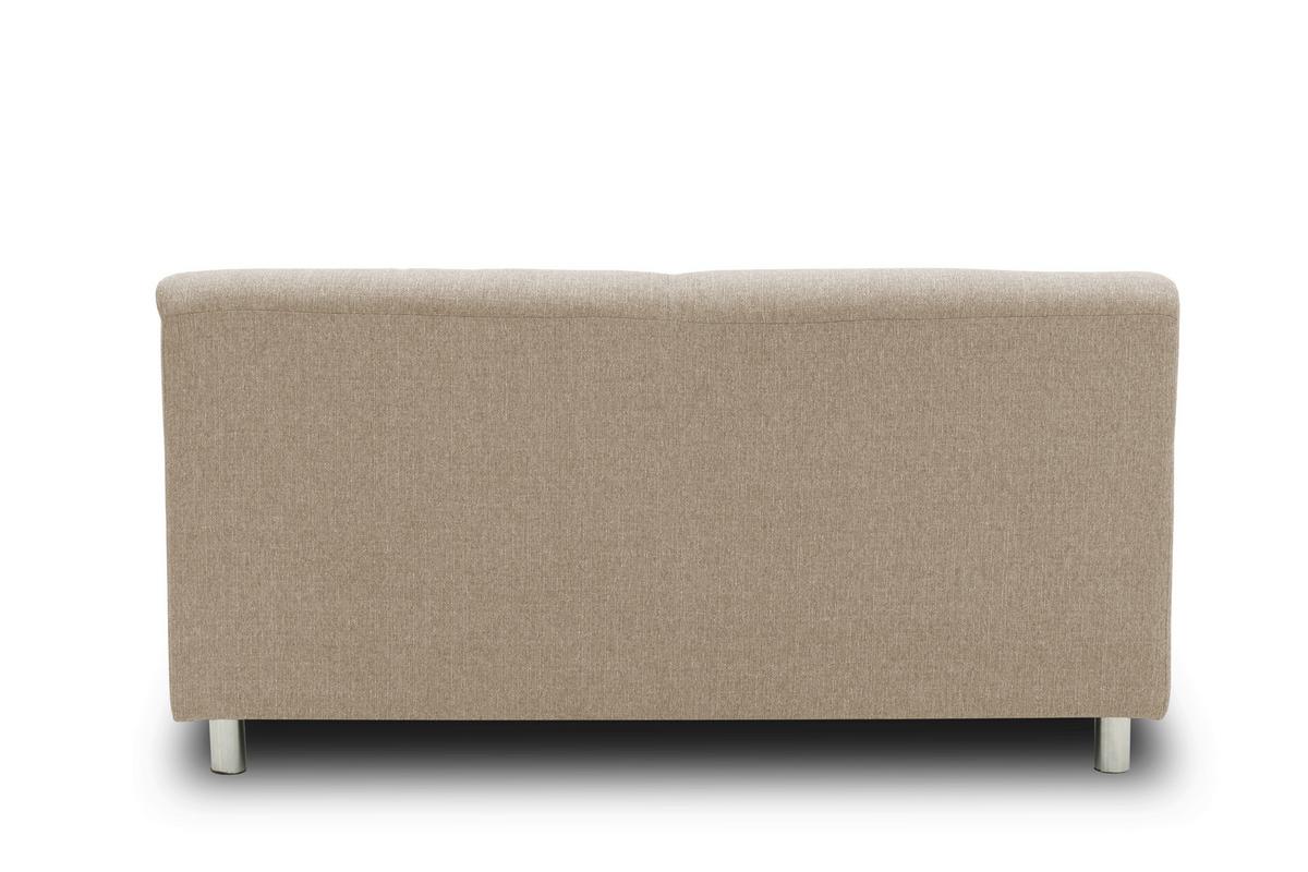 2-Sitzer-Sofa Jamie Armlehnen Beige Webstoff - Chromfarben/Beige, KONVENTIONELL, Textil (145/72/80cm) - MID.YOU