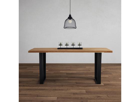 Stôl Z Masívu Kayla 180x90 Cm - farby dubu/čierna, Moderný, kov/drevo (180/76/90cm) - Modern Living Stôl Z Masívu Kayla 180x90 Cm - farby dubu/čierna, Moderný, kov/drevo (180/76/90cm) - Modern Living