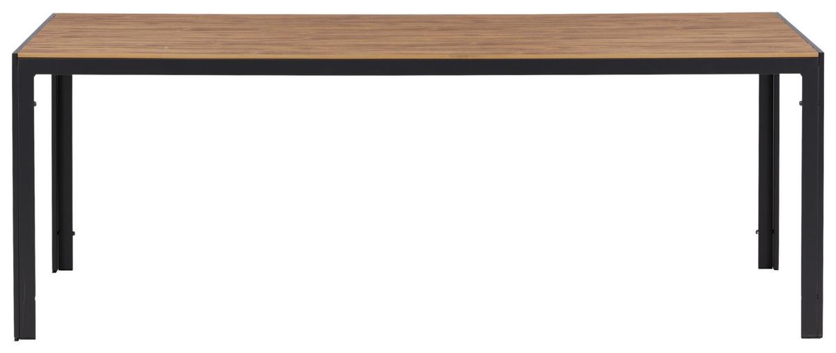 Gartentisch Break - Schwarz/Naturfarben, KONVENTIONELL, Holz/Metall (205/90/74cm) - Gardenson