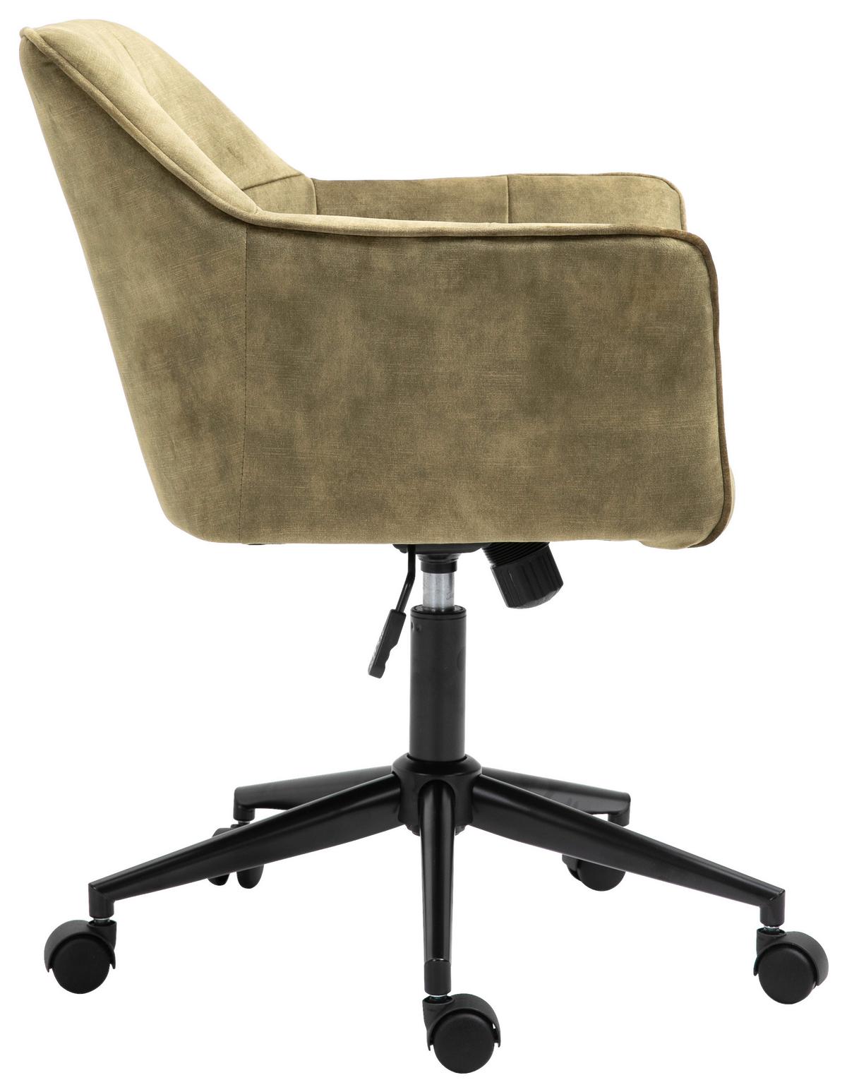 Drehstuhl Kipper - Schwarz/Olivgrün, MODERN, Kunststoff/Textil (60/90/61cm) - Livetastic