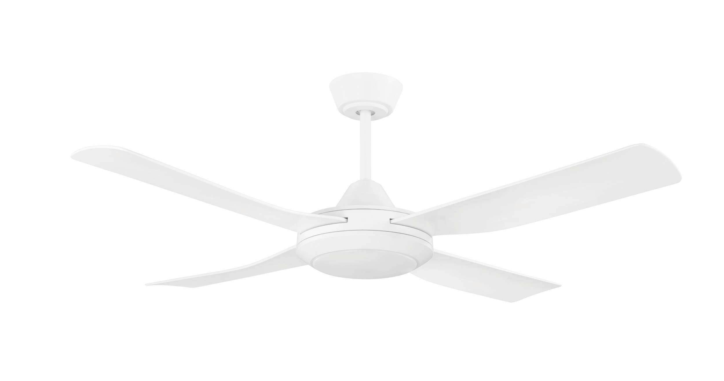 Deckenventilator Bondi Weiß 4 Holzflügel LED-Leuchte - Weiß, Basics, Naturmaterialien/Kunststoff (122/33,4cm) - Eglo